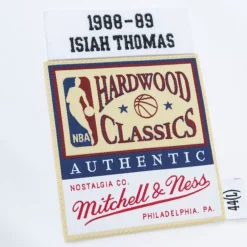 Men Mitchell & Ness Jackets & Outerwear-Authentic Isiah Thomas Detroit Pistons 1988-89 Shooting Shirt