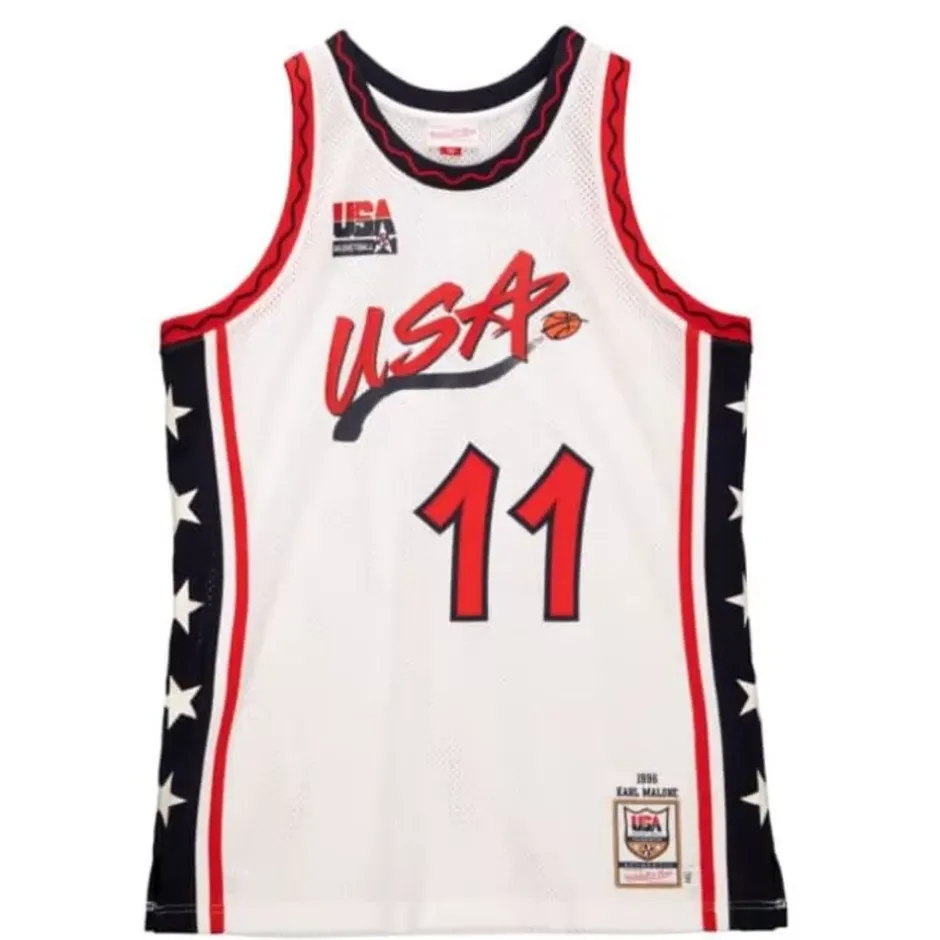 Mitchell & Ness Nba Authentic-Authentic Karl Malone Team Usa Mens 1996-97 Jersey