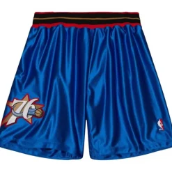 Men Mitchell & Ness Shorts-Authentic Philadelphia 76Ers 2001-02 Shorts