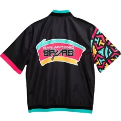 Men Mitchell & Ness Jackets & Outerwear-Authentic San Antonio Spurs 1995-96 Warm Up Jacket