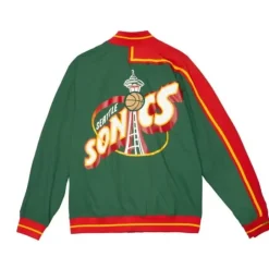 Men Mitchell & Ness Jackets & Outerwear-Authentic Seattle Supersonics 1995-96 Jacket