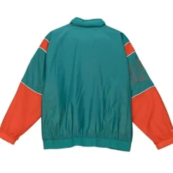 Men Mitchell & Ness Jackets & Outerwear-Authentic Sideline Jacket Miami Dolphins