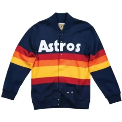 Men Mitchell & Ness Jackets & Outerwear-Authentic Sweater Houston Astros 1986