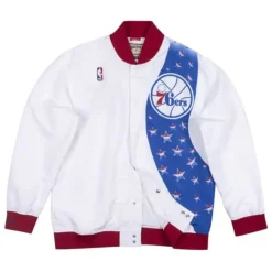 Men Mitchell & Ness Jackets & Outerwear-Authentic Warm Up Jacket Philadelphia 76Ers 1993-94