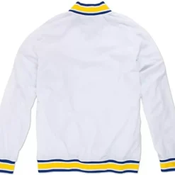 Men Mitchell & Ness Jackets & Outerwear-Authentic Warm Up Jacket Golden State Warriors 1996-97