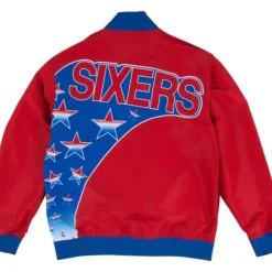 Men Mitchell & Ness Jackets & Outerwear-Authentic Warm Up Jacket Philadelphia 76Ers 1993-94