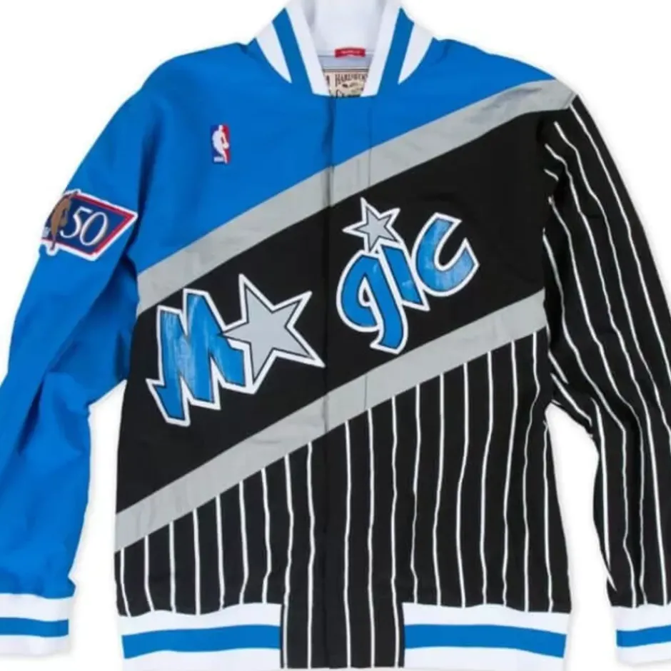 Men Mitchell & Ness Jackets & Outerwear-Authentic Warm Up Jacket Orlando Magic 1996-97