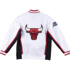 Men Mitchell & Ness Jackets & Outerwear-Authentic Warm Up Jacket Chicago Bulls 1996-97
