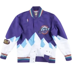 Men Mitchell & Ness Jackets & Outerwear-Authentic Warm Up Jacket Utah Jazz 1997-98