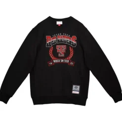 Men Mitchell & Ness Hoodies & Sweatshirts-Baseline Crew Texas Tech University