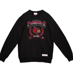 Men Mitchell & Ness Hoodies & Sweatshirts-Baseline Crew University Of Louisville