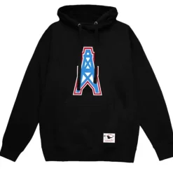 Men Mitchell & Ness Hoodies & Sweatshirts-Basic Logo 1 Hoodie Houston Oilers