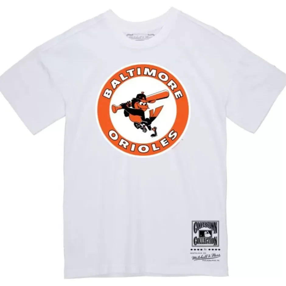 Men Mitchell & Ness T-Shirts & Tops-Basic Logo 2 Tee Baltimore Orioles