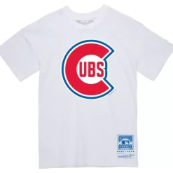Men Mitchell & Ness T-Shirts & Tops-Basic Logo 3 Tee Chicago Cubs