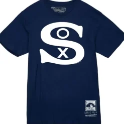 Men Mitchell & Ness T-Shirts & Tops-Basic Logo 3 Tee Chicago White Sox