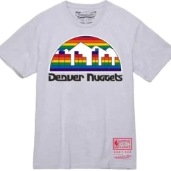 Men Mitchell & Ness T-Shirts & Tops-Basic Logo 3 Tee Denver Nuggets