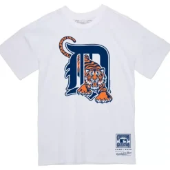 Men Mitchell & Ness T-Shirts & Tops-Basic Logo 3 Tee Detroit Tigers
