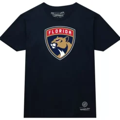 Men Mitchell & Ness T-Shirts & Tops-Basic Logo 2 Tee Florida Panthers