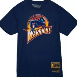 Men Mitchell & Ness T-Shirts & Tops-Basic Logo 3 Tee Golden State Warriors