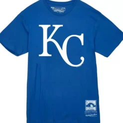 Men Mitchell & Ness T-Shirts & Tops-Basic Logo 2 Tee Kansas City Royals