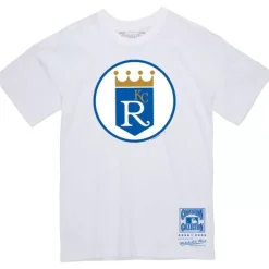 Men Mitchell & Ness T-Shirts & Tops-Basic Logo 1 Tee Kansas City Royals