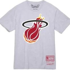 Men Mitchell & Ness T-Shirts & Tops-Basic Logo 2 Tee Miami Heat