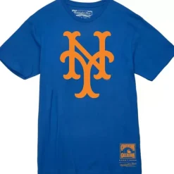 Men Mitchell & Ness T-Shirts & Tops-Basic Logo 2 Tee New York Mets