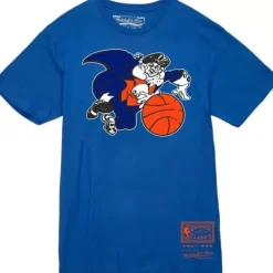 Men Mitchell & Ness T-Shirts & Tops-Basic Logo 1 Tee New York Knicks