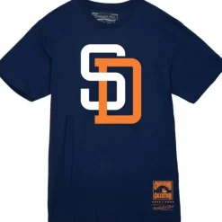 Men Mitchell & Ness T-Shirts & Tops-Basic Logo 2 Tee San Diego Padres
