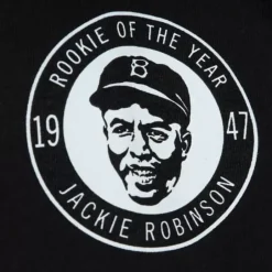 Men Mitchell & Ness T-Shirts & Tops-Batter Up Ls Tee Brooklyn Dodgers Jackie Robinson