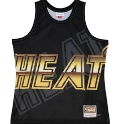 Men Mitchell & Ness T-Shirts & Tops-Big Face 4.0 Fashion Tank Miami Heat