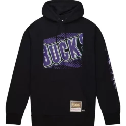 Men Mitchell & Ness Hoodies & Sweatshirts-Big Face 7.0 Hoodie Milwaukee Bucks