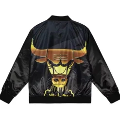 Men Mitchell & Ness Jackets & Outerwear-Big Face 4.0 Satin Jacket Chicago Bulls