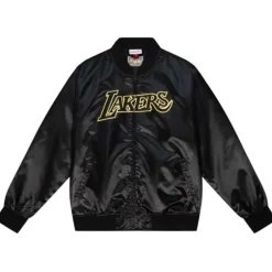 Men Mitchell & Ness Jackets & Outerwear-Big Face 4.0 Satin Jacket Los Angeles Lakers
