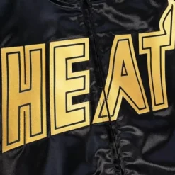 Men Mitchell & Ness Jackets & Outerwear-Big Face 4.0 Satin Jacket Miami Heat
