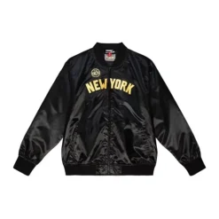 Men Mitchell & Ness Jackets & Outerwear-Big Face 4.0 Satin Jacket New York Knicks