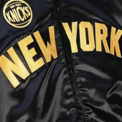 Men Mitchell & Ness Jackets & Outerwear-Big Face 4.0 Satin Jacket New York Knicks