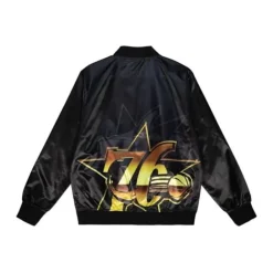 Men Mitchell & Ness Jackets & Outerwear-Big Face 4.0 Satin Jacket Philadelphia 76Ers