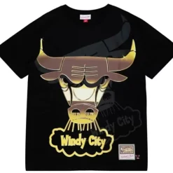 Men Mitchell & Ness T-Shirts & Tops-Big Face 4.0 Ss Tee Chicago Bulls