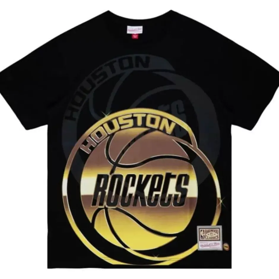 Men Mitchell & Ness T-Shirts & Tops-Big Face 4.0 Ss Tee Houston Rockets