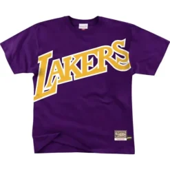 Men Mitchell & Ness T-Shirts & Tops-Big Face 2.0 Ss Tee Los Angeles Lakers