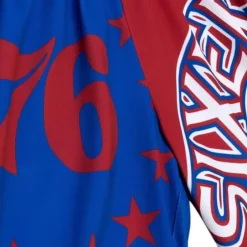 Men Mitchell & Ness Shorts-Big Face Fashion Shorts 5.0 Philadelphia 76Ers