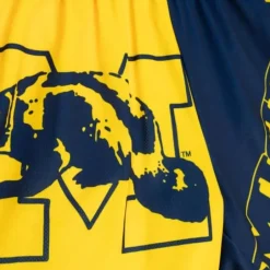 Men Mitchell & Ness Shorts-Big Face Fashion Shorts 5.0 University Of Michigan