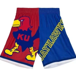 Men Mitchell & Ness Shorts-Big Face Fashion Shorts 5.0 University Of Kansas
