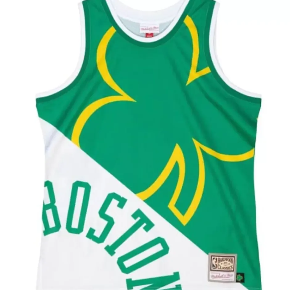 Men Mitchell & Ness T-Shirts & Tops-Big Face Fashion Tank 5.0 Boston Celtics