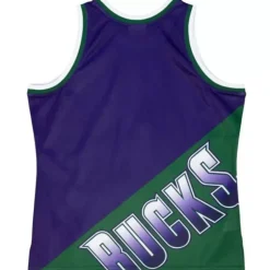 Men Mitchell & Ness T-Shirts & Tops-Big Face Fashion Tank 5.0 Milwaukee Bucks