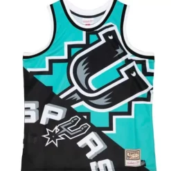 Men Mitchell & Ness T-Shirts & Tops-Big Face Fashion Tank 5.0 San Antonio Spurs