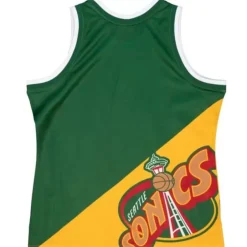 Men Mitchell & Ness T-Shirts & Tops-Big Face Fashion Tank 5.0 Seattle Supersonics