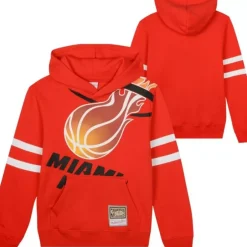 Youth Mitchell & Ness Big Kids-Big Face Fleece Hoodie Miami Heat