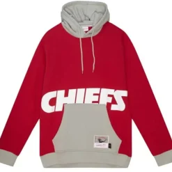 Men Mitchell & Ness Hoodies & Sweatshirts-Big Face Hoodie 5.0 Kansas City Chiefs